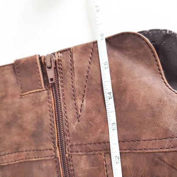 Marc Fisher Knee High Tall Riding Boots Size 5 Brown Vegan Faux Leather Preppy - Picture 14 of 15